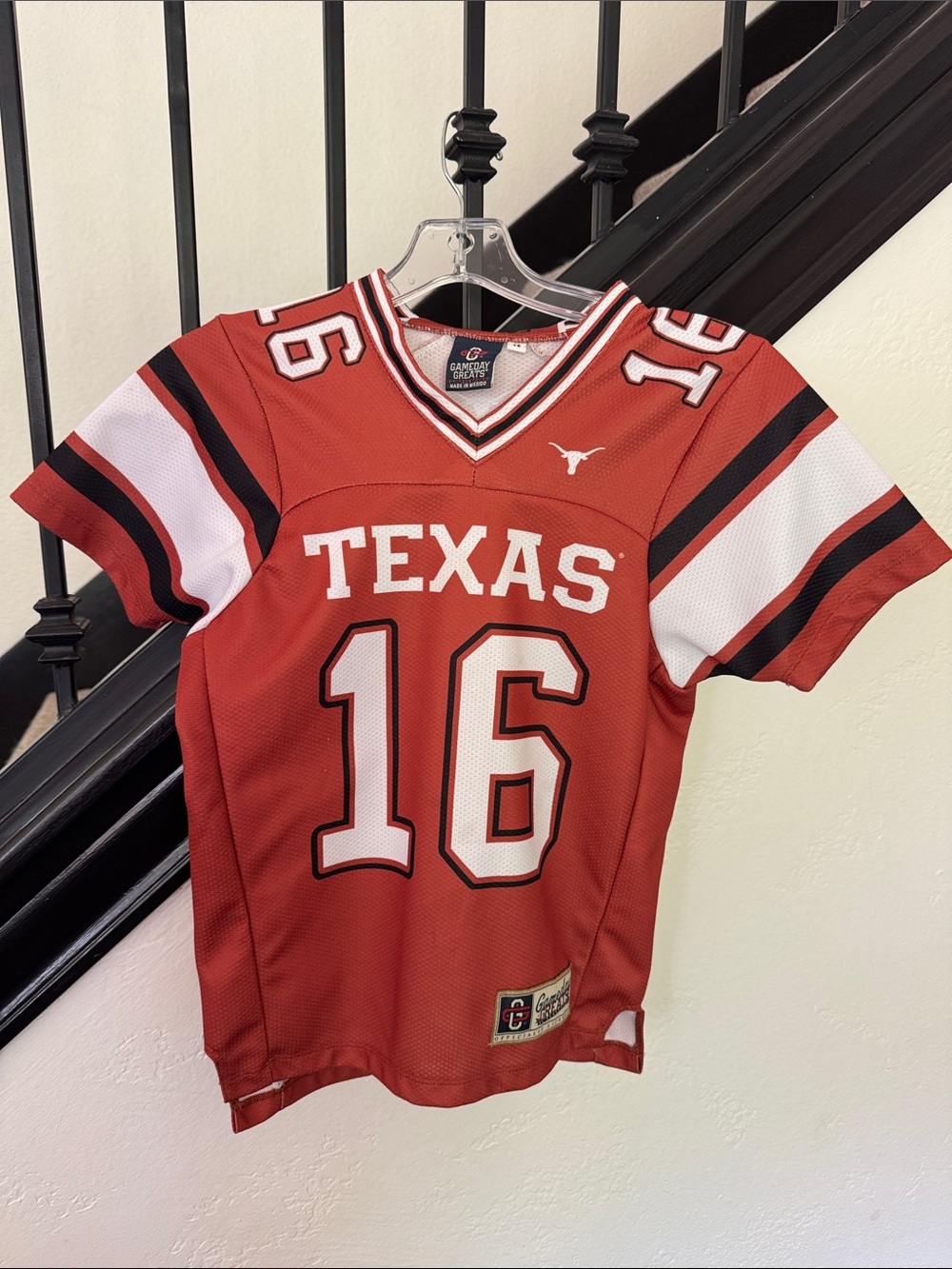 Game Day Greats Texas #16 Manning Orange and White Football Jersey